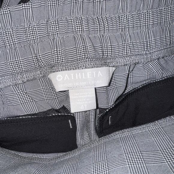 Athleta Pants Womens Size 4T Tall Gray Plaid Brooklyn Ankle Pull On Commuter - Picture 6 of 7